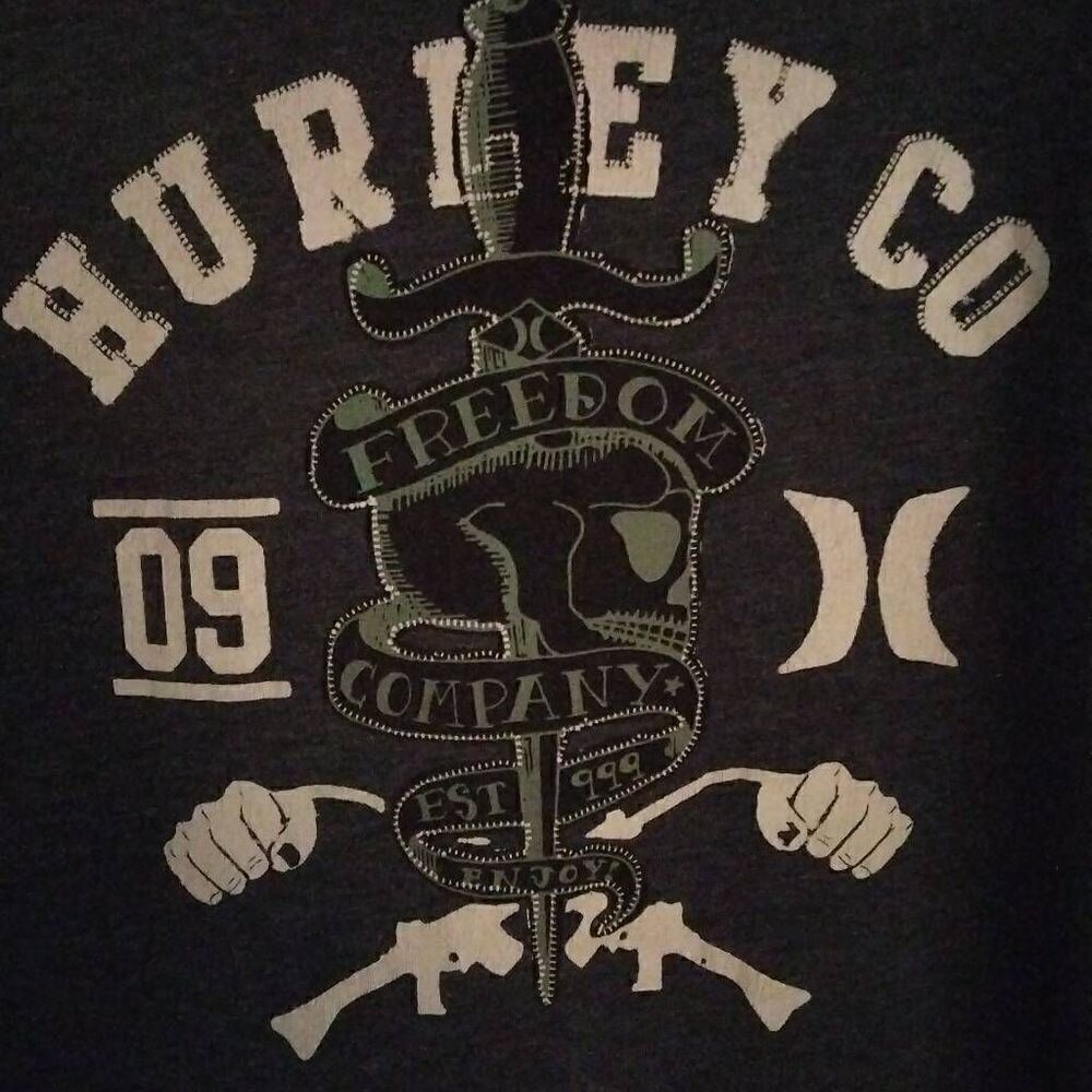 Vintage, Hurley, T-shirt, Medium, Slate Blue, Awesome Graphic